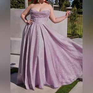 Ladivine CD252 lace up glitter ball gown